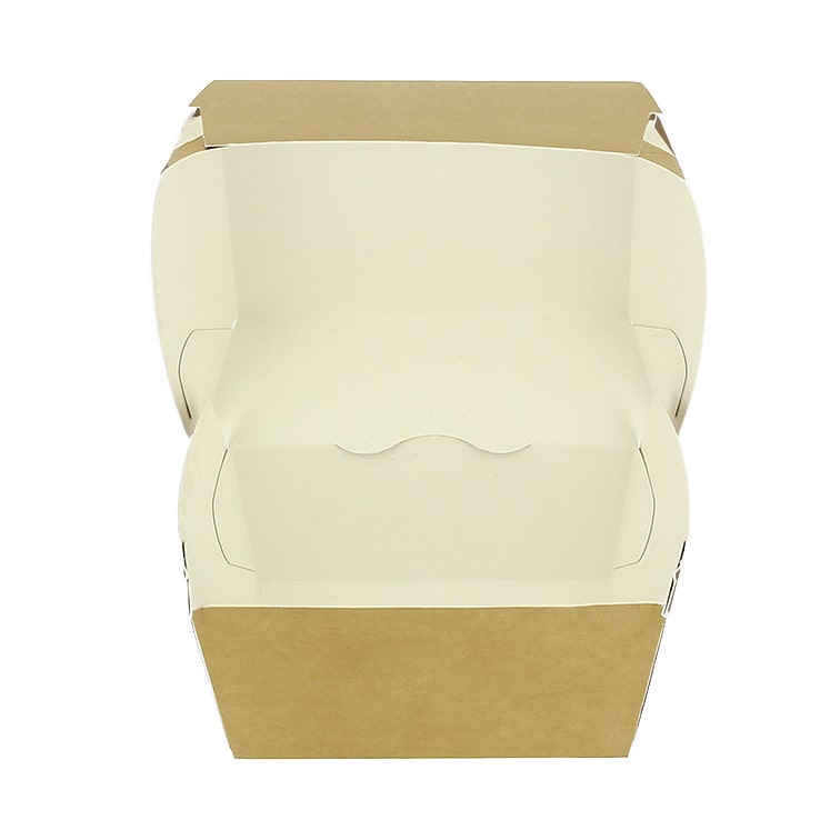 MONOUSO - Bakjes Hamburger Kraft Kartonnen Dubbele Sluiting 11x11x7,5cm (450 Stuks)
