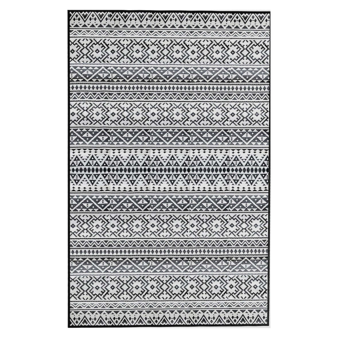 EVOCAMP Outdoor Teppich 250x300 cm, Kunststoffteppich, wetterfest für Terrasse, grau-weiß