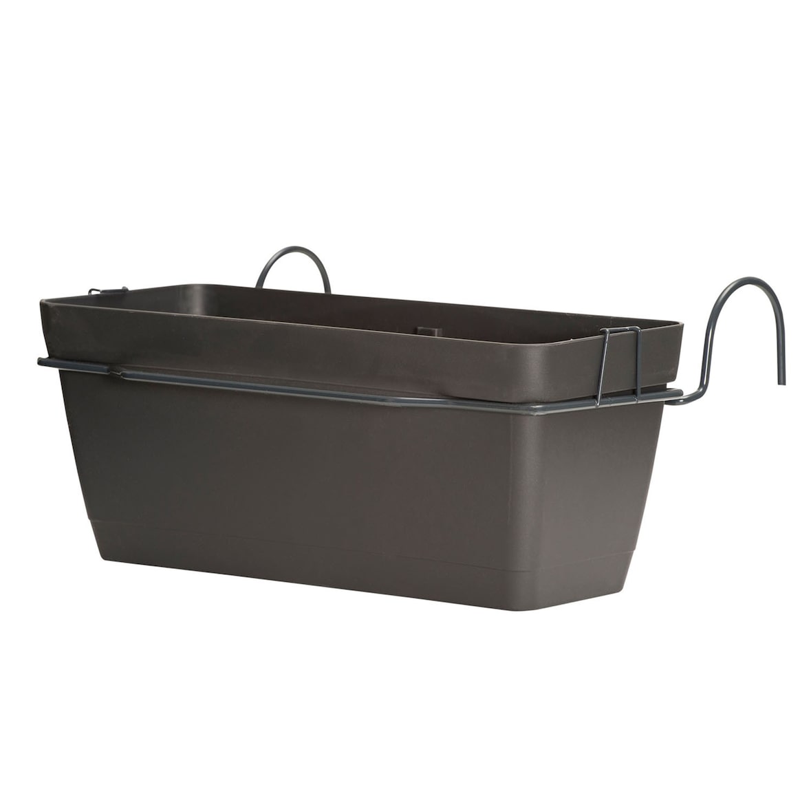 ArtPlast - Balkonblumentopf 11,5L mit Haken 59,5x29x19 cm in Farbe Anthrazit - LOLEGO FLY SQUARE-Kollektion