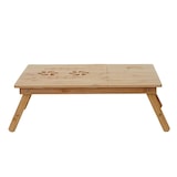 thumbnail of Tavolo per laptop HWC-B81, tavolo per notebook tavolo da letto tavolo pieghevole con fori di ventilazione pieghevole regolabile in altezza, bambù