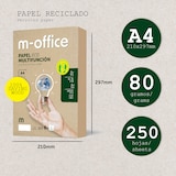 thumbnail of Papel Reciclado din A4, Paquete de Folios A4 80gr, Papel para Fotocopiadora e Impresora, Papel Reciclado 250H  · m-office (4 paquetes)