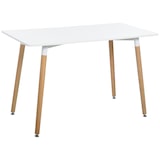 thumbnail of Mesa de Comedor de Estilo Nórdico con Patas de Madera 120x60x75 cm Blanco