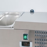 thumbnail of Cleiton® Vitrina de Ingredientes Refrigerada 150x39x44 cm de Acero Inoxidable 6 Cubetas GN 1/3 | Nevera de Ingredientes con Termostato Digital Dixell