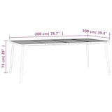 thumbnail of vidaXL Gartentisch Anthrazit 200x100x71 cm Stahl