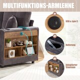 thumbnail of Merax 3-Sitzer-Schlafsofa mit Schlaffunktion, Mehrfunktionales Cord-Sofa mit Stauraum & Ausziehbett. Inkl. USB-C, Dunkelgrau