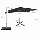 thumbnail of COSTWAY Rechteckiger Sonnenschirm, großer Ampelschirm mit Kurbel, neigbarer Gartenschirm, um 360° drehbar
