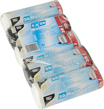 500 Stück Müllbeutel, 30 l, schwarz/weiß sortiert, H 60 x B 50 cm