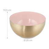 thumbnail of Relaxdays Salatschüssel Edelstahl, 2 L, runde Metallschüssel zum Backen & Servieren, Ø 20 cm, Küchenschüssel, rosa/gold