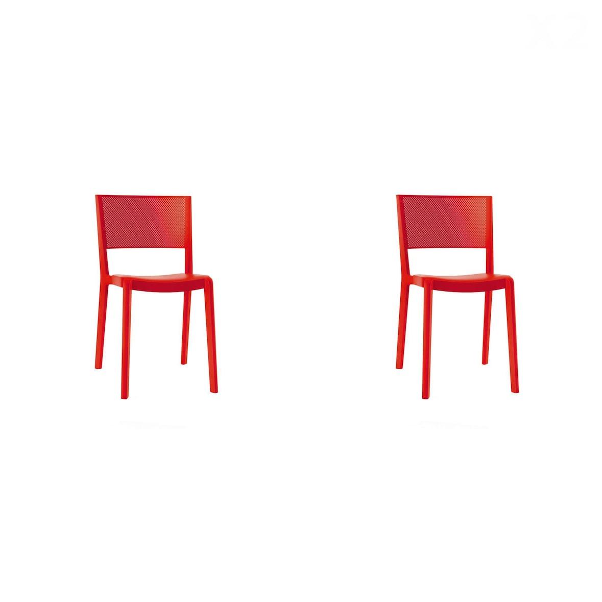 Resol SPOT Cadeira Interior, Exterior Set 2 Vermelho