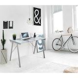 thumbnail of Möbilia Bureau | Plateau en verre de sécurité | L 113 x P 58 x H 73 cm | Gris