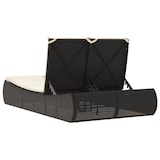 thumbnail of vidaXL Ligbed 2-persoons met kussens poly rattan zwart