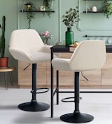 thumbnail of DELUKE® Barhocker DUBLIN - Creme, Samt, Schwarz | Barhocker mit Lehne Barstuhl Tresenhocker Tresenstuhl Kneipenhocker Kneipenstuhl