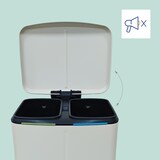 thumbnail of Relaxdays Mülleimer, 2 Fächer, 2x 20 l, entnehmbare Inneneimer, Softclose, Fußpedal, Metall, Mülltrenner Küche, weiß