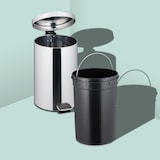 thumbnail of Relaxdays Mülleimer Küche, 20 Liter, spiegelpolierter Edelstahl, entnehmbarer Inneneimer, Fußpedal, Treteimer, silber