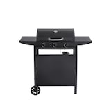 thumbnail of aro 3-branders gasbarbecue, grilloppervlak 33 x 55 cm, verrijdbaar, werkblad, staal, zwart