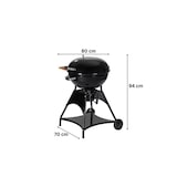 thumbnail of Tarrington House Houtskoolbarbecue Burnaby, staal, 80 x 70 x 94 cm, met inklapbare zijtafel, 2 wielen, zwart