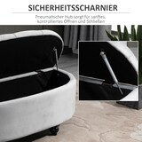 thumbnail of Sitzbank mit Stauraum 120x46x42 cm Hellgrau Samt Polsterbank halbrund mit Deckel, Sperrholzrahmen, Hevea Holzfüße, 120 kg belastbar