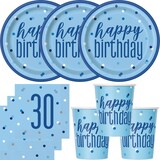 thumbnail of 30. Geburtstag Partyset Einweggeschirr hellblau blau 48 tlg. Partygeschirr Teller Becher Servietten