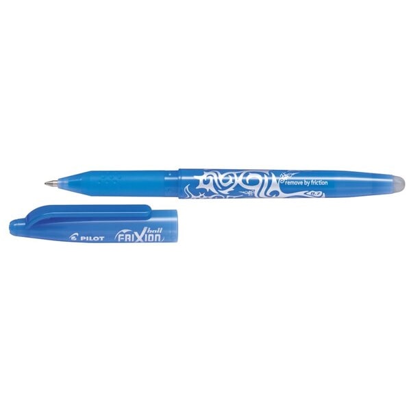 PILOT Roller effaçable à encre thermosensible FriXion Ball 07mm. Rechargeable. Encre Bleue ciel