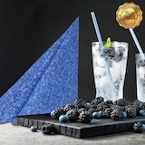 thumbnail of Airlaid Serviette Ornaments in Blau, 40 x 40 cm, 50 Stück