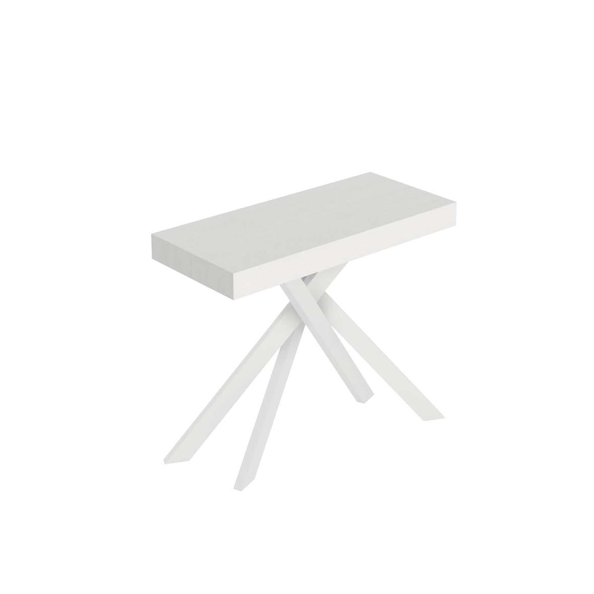 Consolle allungabile 90x40/196 cm Saki Small bianco frassino gambe bianche