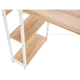 thumbnail of Décoshop26 - Bureau table de travail style rétro avec colonne de rangement étagère en bois et métal blanc 10_0003614