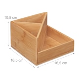 thumbnail of Relaxdays Stiftehalter Bambus, Schreibtisch Organizer, Büro, 3 Fächer, HxBxT: 10,5 x 16,5 x 16,5 cm, Stiftebox, natur