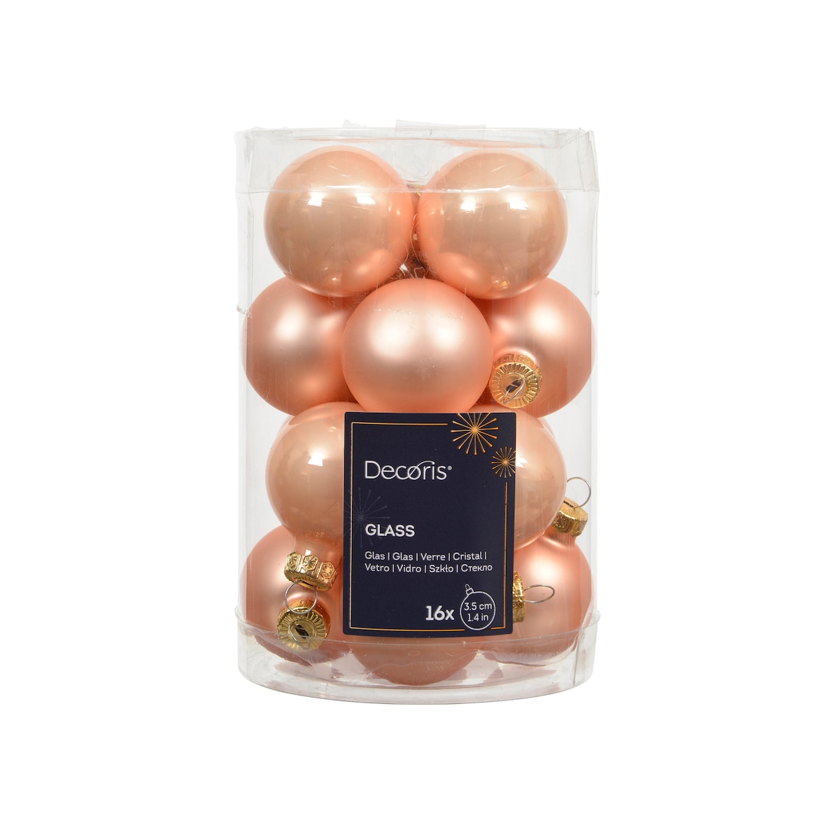 16 Weihnachtskugeln Glas 3,5cm matt & glänzend Christbaumkugeln Weihnachtsbaumkugeln Klein Christbaumschmuck Weihnachtsbaumschmuck Mini Pfirsich Perle