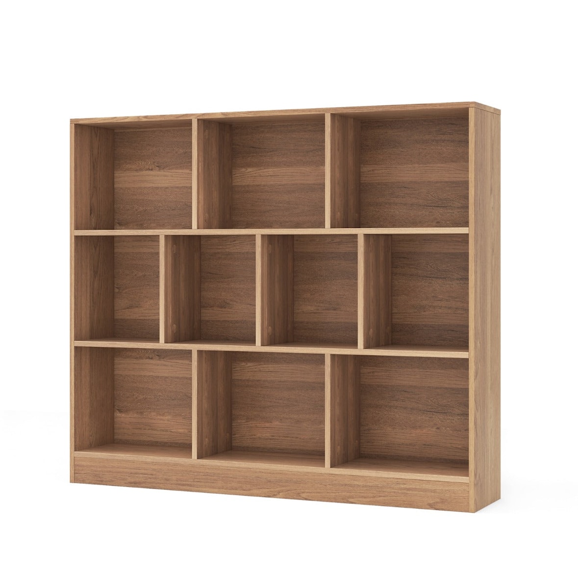 Helloshop26 - Bibliothèque 10 cases 120 x 24 x 104 cm rangement polyvalent en bois naturel 20_0017783