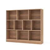thumbnail of Helloshop26 - Bibliothèque 10 cases 120 x 24 x 104 cm rangement polyvalent en bois naturel 20_0017783