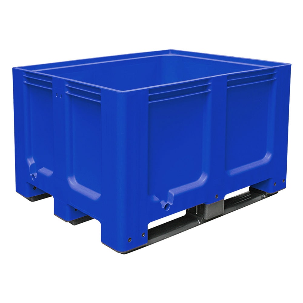 Großbox mit 3 Kufen, LxBxH 1200 x 1000 x 760 mm, geschlossen, blau, PE-HD, lebensmittelecht