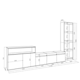 thumbnail of Meubels voor woonkamer, TV-Meubel, Lowboard, 310x35x186cm, Voor tv's tot 65", TV-Tafel, Moderne stijl, Eiken/Zwart _ 100_1