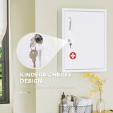 thumbnail of Apothekerschrank Hängeschrank 40x15x54 cm abschließbar mit 2 Schlüsseln Wandmontage Stahl Weiß mit 3 Fächern und Türablagen für Bad und Küche