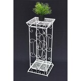 thumbnail of DanDiBo Blumenhocker Metall Weiß Eckig 77 cm Blumenständer 20304 Blumensäule Beistelltisch Pflanzenständer