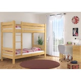 thumbnail of Etagenbett extra stabil Kiefer massiv 100x200 teilbar mit 2 Rollroste 2 Matratzen 60.16-10T100M