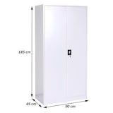 thumbnail of Dossierkast HWC-L60, stalen kast, multifunctionele kast, afsluitbare kledingroede, metaal 185x90x45cm, grijs