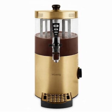H. Koenig  Warme chocolademelk dispenser SHK804 / roestvrij staal / 3 l / goud / tot 90 °C /  1200 W