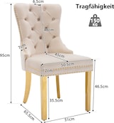 thumbnail of Merax Silla de Comedor Juego de 6 Sillas de salón 6 Piezas Silla tapizada Patas de Apoyo de Acero Inoxidable Chapado en Oro Terciopelo Beige