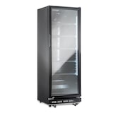 thumbnail of orange 360L Getränkekühlschrank (Flaschenkühlschrank) mit Glastür. Abschließbar. Komplett schwarz. Freistehender Getränkekühlschrank.