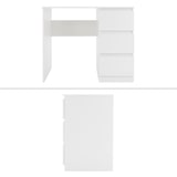 thumbnail of ML-Design Schreibtisch 90x76x50 cm Weiß Matt Holz Modern 3 Schubladen Computertisch Arbeitstisch Büro