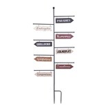 thumbnail of Gartenschild Wegweiser, 8 Planken beschriftet, Eisenschild, Metallschild 125 cm hoch