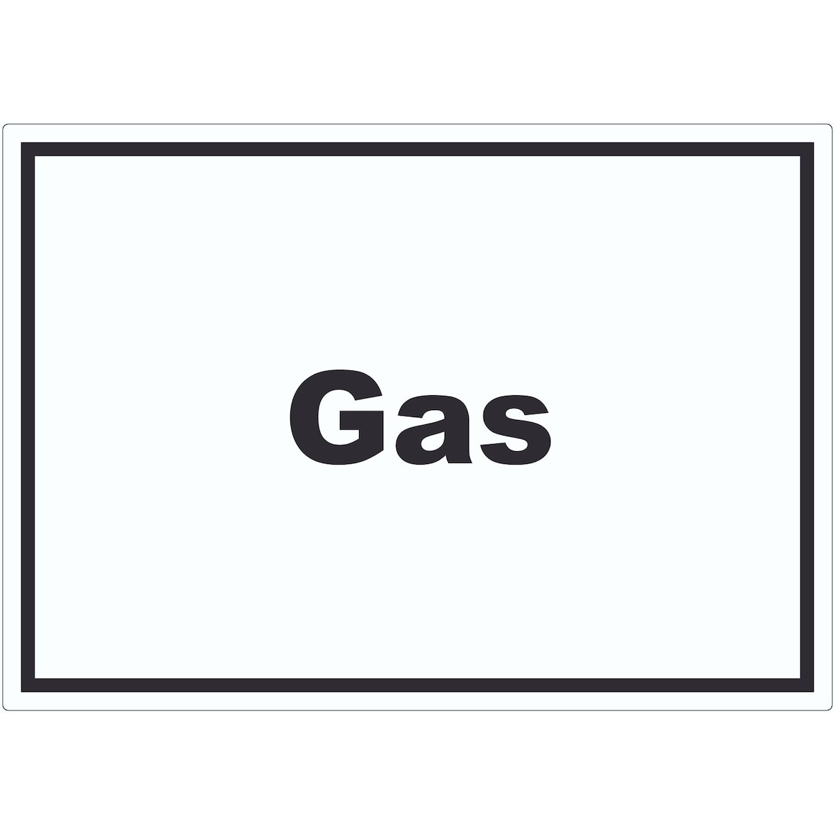 Gas Aufkleber mit Text Anschluss waagerecht A7 (74x105mm)
