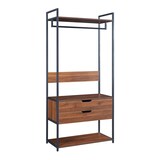 thumbnail of Helloshop26 - Conjunto de 2 cabideiros com 2 gavetas e 7 prateleiras efeito nogueira preta 03_0009372