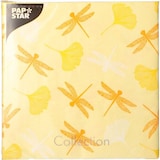 thumbnail of 200 Servietten, 3-lagig 1/4-Falz 40 cm x 40 cm gelb Ginko