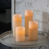 thumbnail of LED Stumpenkerze Big XL Echtwachs flackernd Timer H: 15cm D: 10cm creme