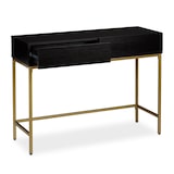 thumbnail of Relaxdays Konsolentisch, 2 Schubladen, Sideboard Flur, Wohnzimmer, Ablagetisch Holzoptik, HBT 80x110x40 cm, schwarz/gold