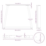 thumbnail of vidaXL Esstisch Beine V-Form 3 Stück Anthrazit 90x(72-73,3) cm Stahl