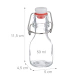 thumbnail of Relaxdays kleine Flaschen, 30er Set, 50 ml, Glasflaschen zum Befüllen, für Liköre & Öle, Bügelverschluss, transparent