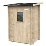 thumbnail of Angebautes Gartenhaus Bh19 Hobby Monopente 146x98 aus naturbelassenem Fichtenholz 19 mm mit Einzeltür und Fenster, Dach