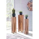 thumbnail of Satztisch FineBuy Massivholz Blumentisch 3er Set Säulentisch Dekosäule Eckig